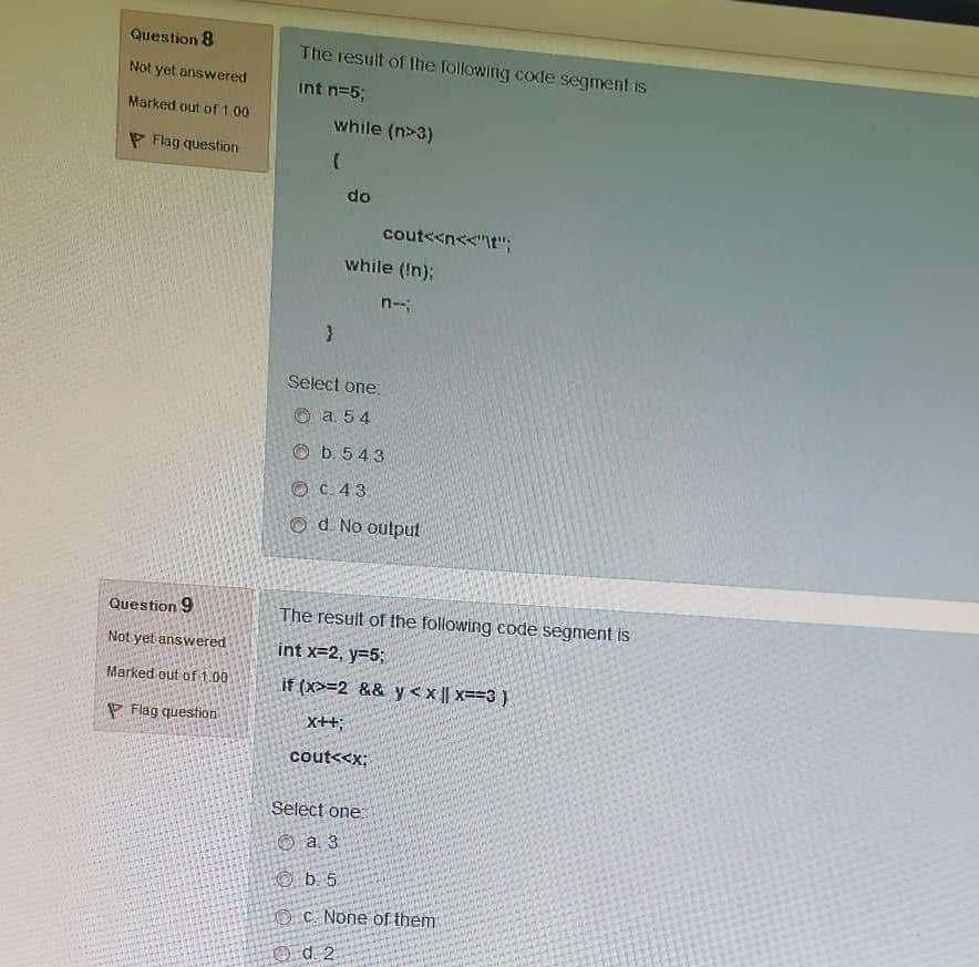 Solved Question 8 The result of the following code segment | Chegg.com