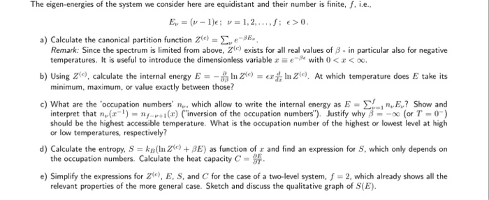 Solved The eigen energies of the system we consider here are | Chegg.com
