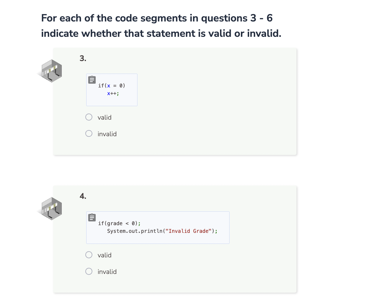 Solved For each of the code segments in questions 3−6 | Chegg.com