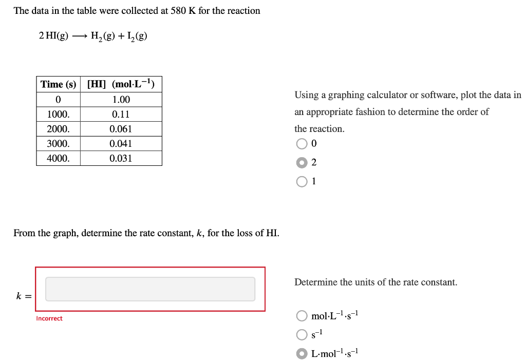 Solved I Need Help Understanding How To Calculate K With A