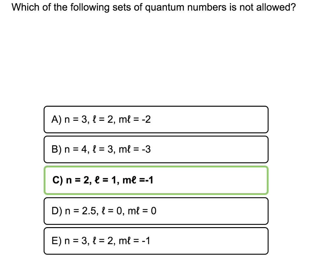 solved-which-of-the-following-sets-of-quantum-numbers-is-not-chegg