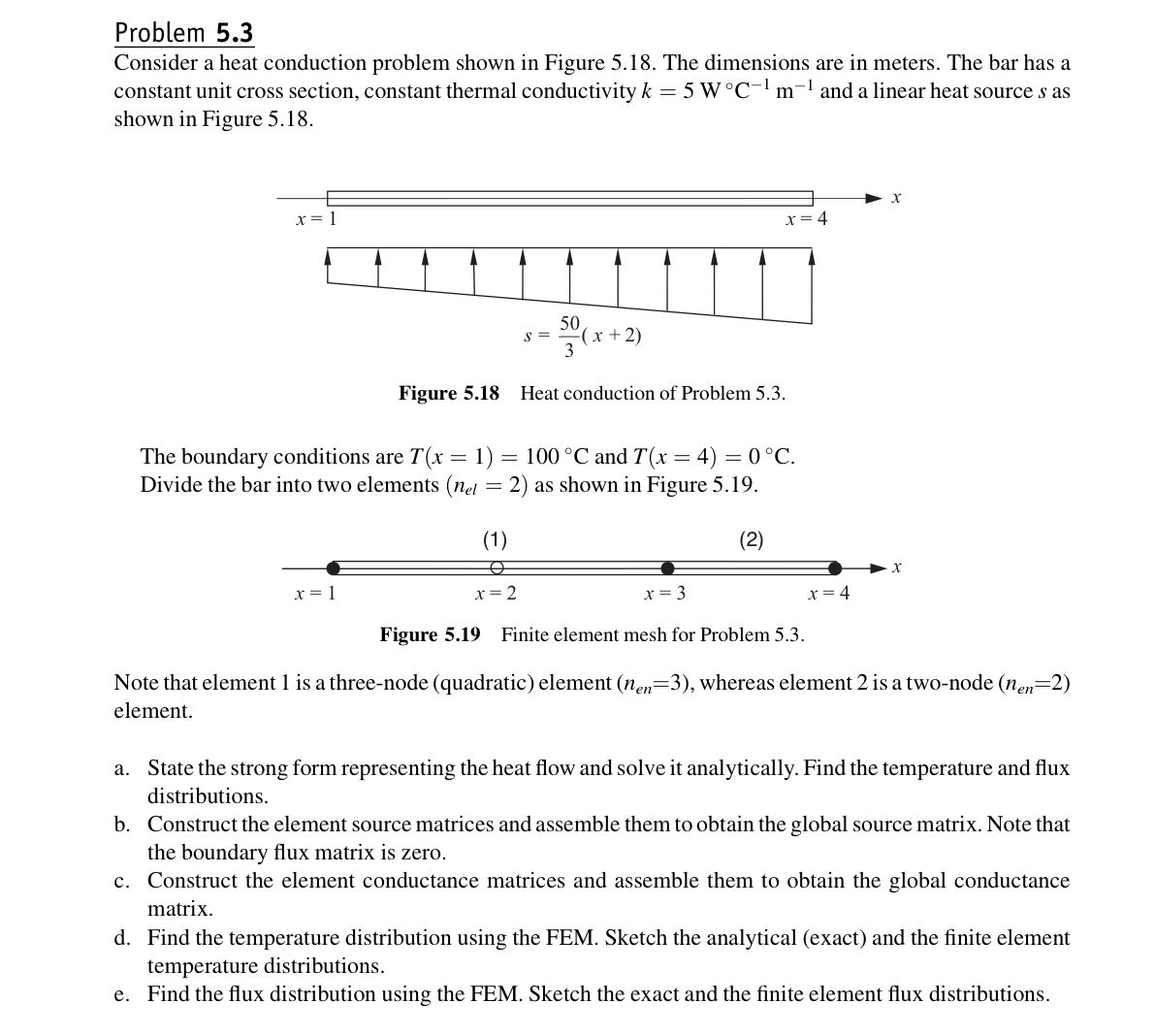 Solved Problem 5.3 Consider a heat conduction problem shown | Chegg.com