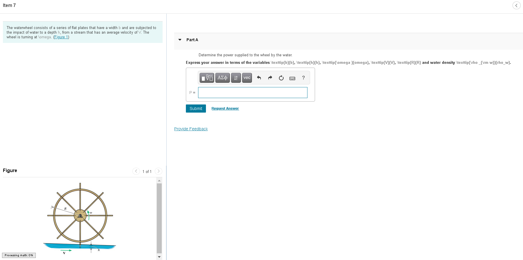 Solved Item 7 The waterwheel consists of a series of flat | Chegg.com
