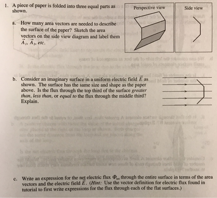 Solved: A Piece Of Paper Is Folded Into Three Equal Parts | Chegg.com