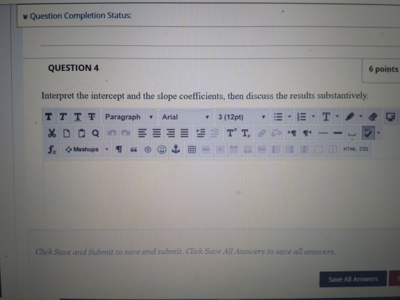 Solved Question Completion Status: QUESTION 1 6 points Save | Chegg.com