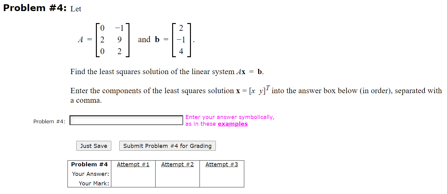 Solved Problem #4: Let 0 2 A = 2 9 And B = 0 2 4 Find The | Chegg.com