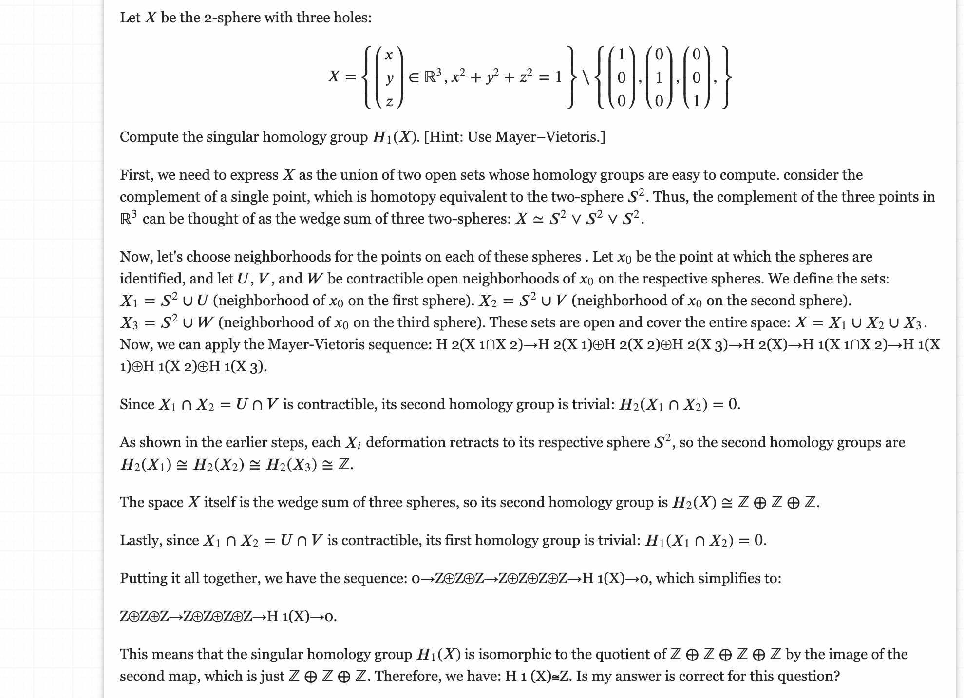 Solved Let X be the 2-sphere with three holes: | Chegg.com