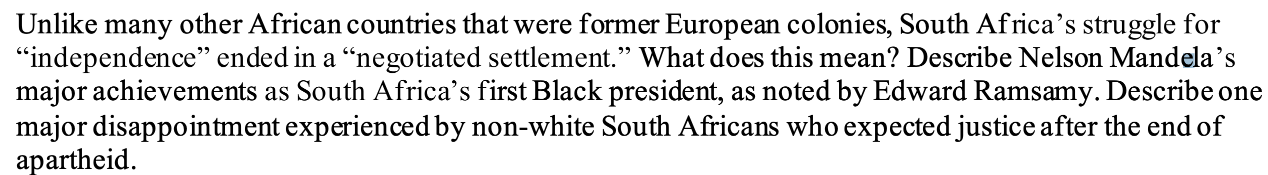 Solved Unlike many other African countries that were former | Chegg.com