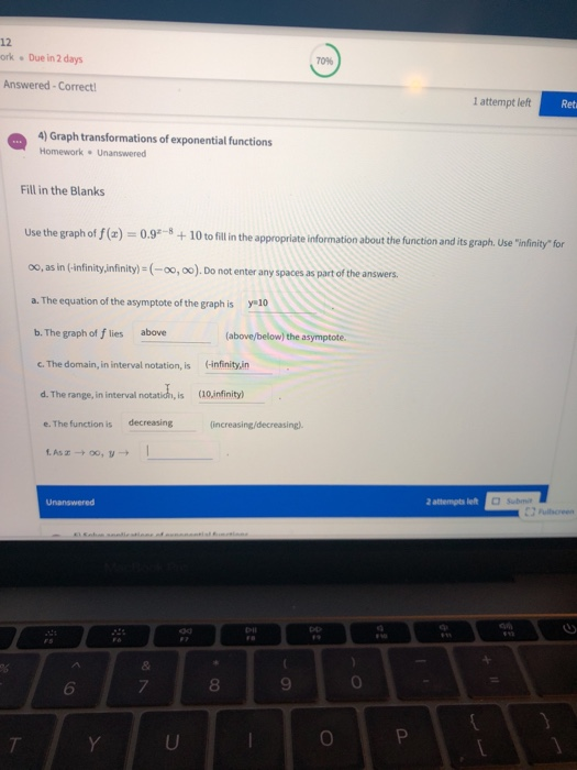 Solved 12 ork Due in 2 days 70% Answered-Correct 1 attempt | Chegg.com