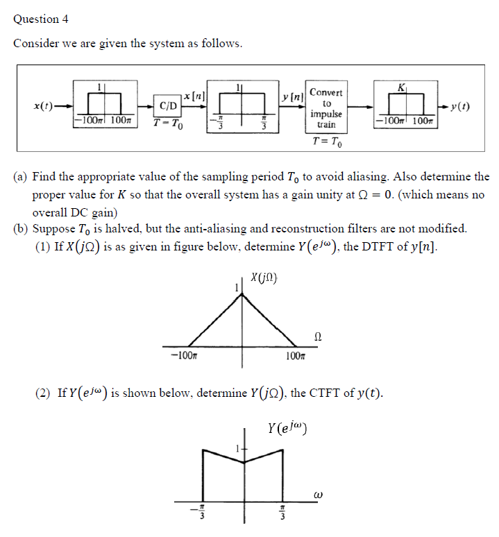 Solved Question 4 Consider we are given the system as | Chegg.com