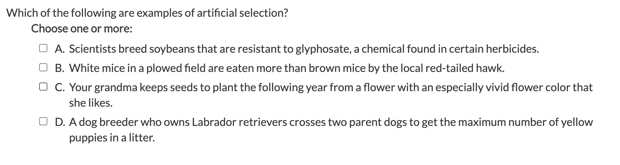 Solved Which of the following are examples of artificial
