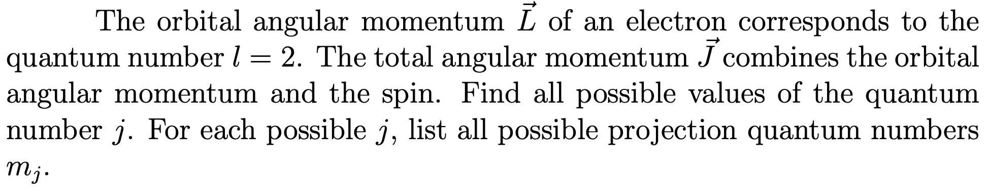 Solved The orbital angular momentum í of an electron | Chegg.com