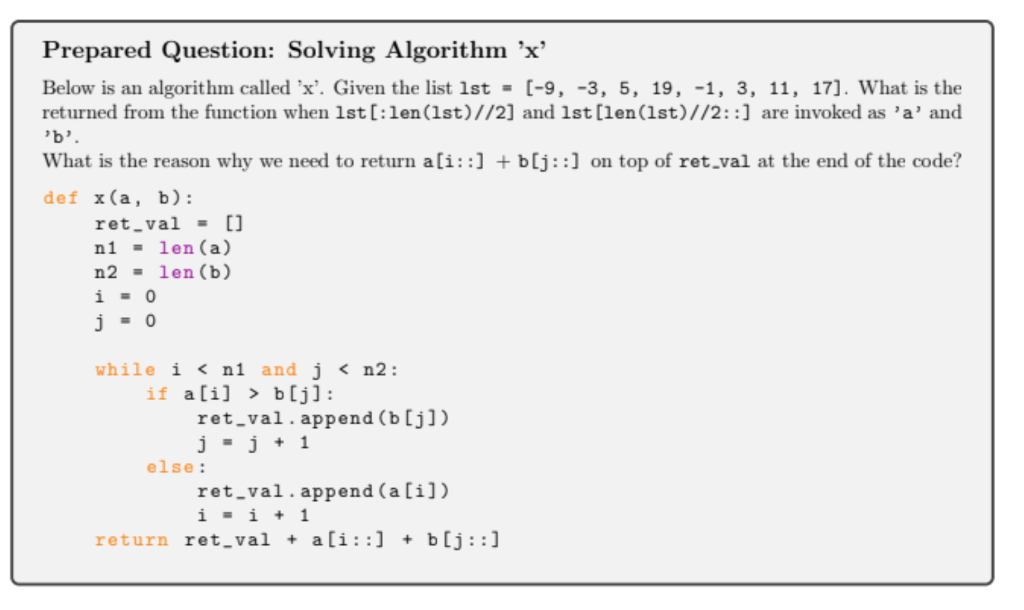 Solved Prepared Question: Solving Algorithm 'x' Below is an | Chegg.com