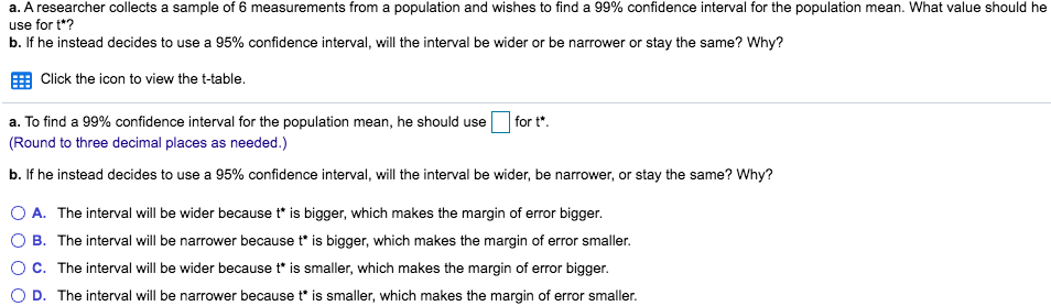 Solved A A Researcher Collects A Sample Of 6 Measurement Chegg Com