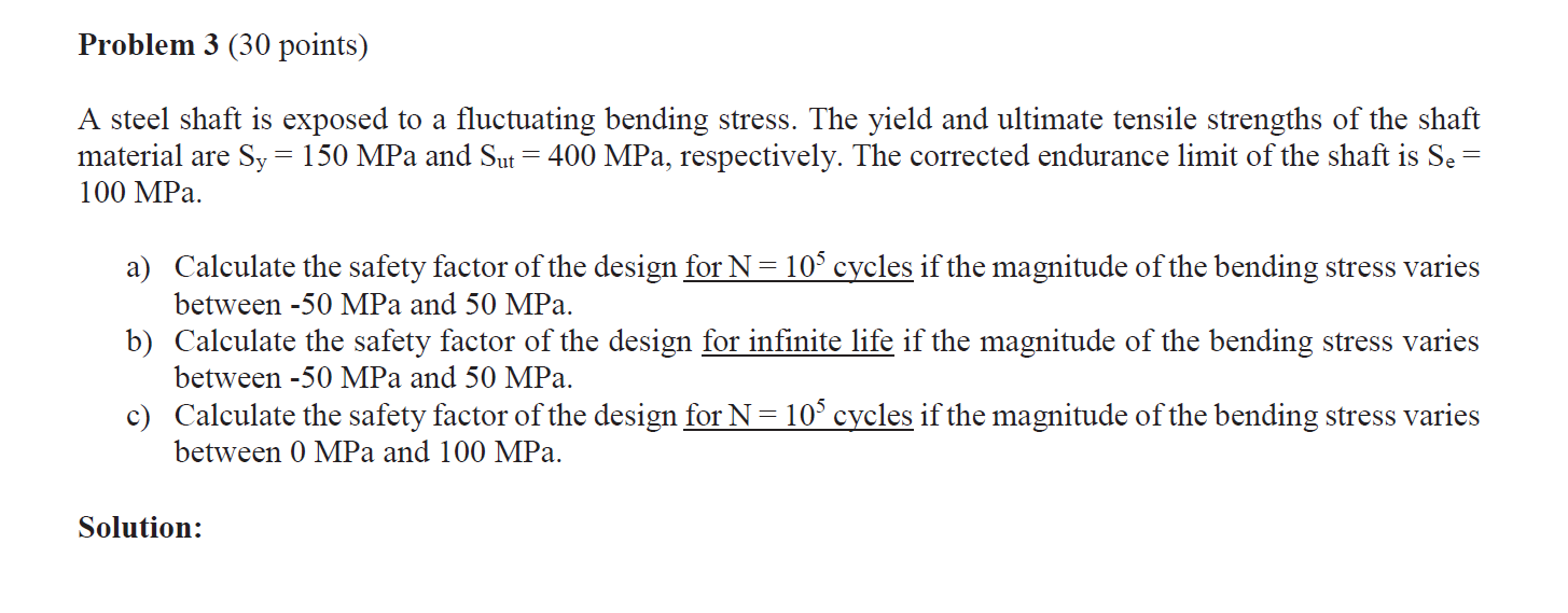 Solved Problem 3 (30 points) A steel shaft is exposed to a | Chegg.com