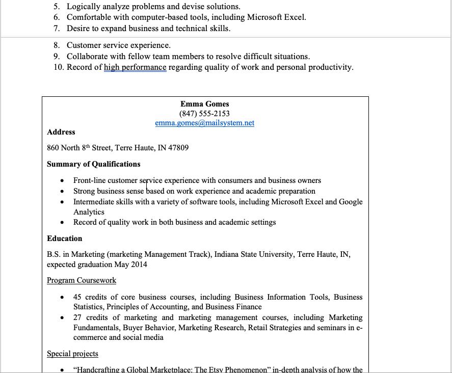 Solved Assignment 2 - Résumé and Cover Letter Name : SID: I. | Chegg.com