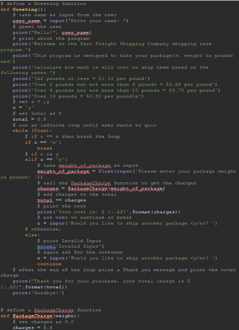 Solved #define a Greeting function def Greeting(): # take | Chegg.com