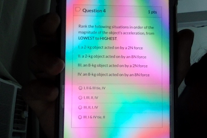 Solved Question 4 1 pts Rank the following situations in | Chegg.com