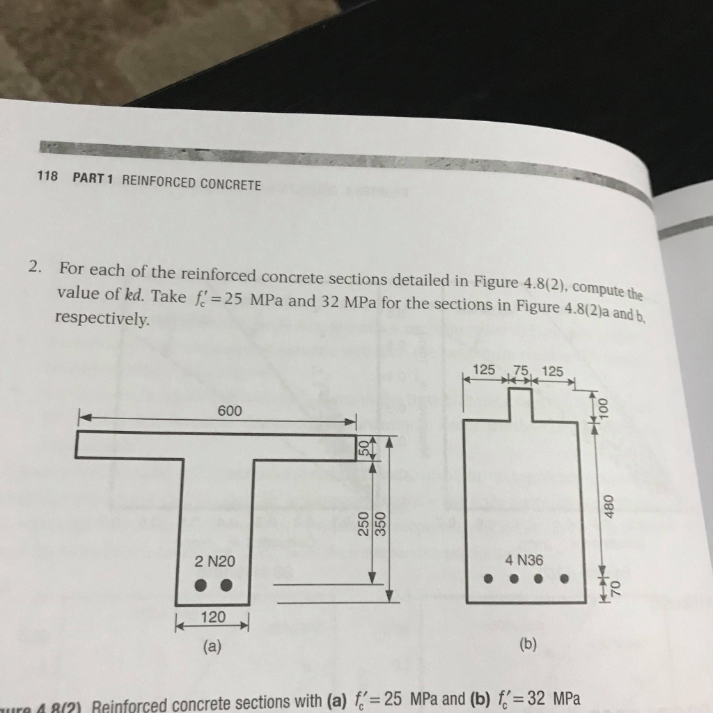 Solved 118 PART 1 REINFORCED CONCRETE 2. For Each Of The | Chegg.com