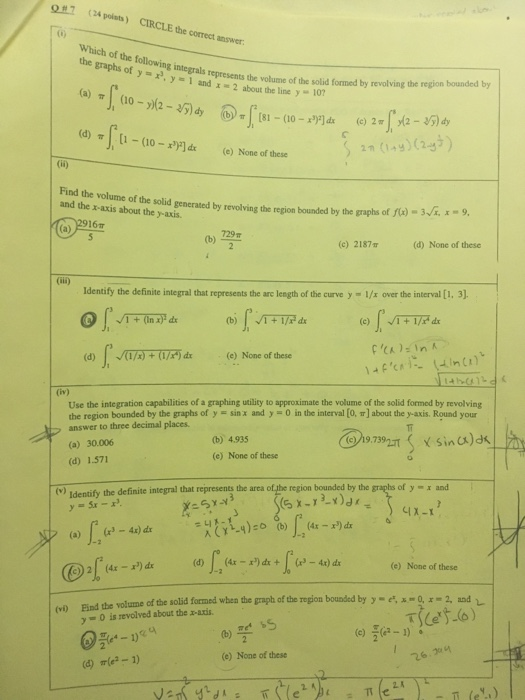 Solved Q#7 (24 poists) CIRCLE the correct answer Which of | Chegg.com