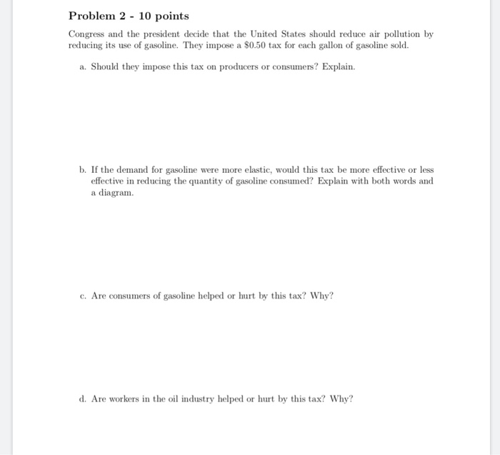Solved Problem 2 - 10 points Congress and the president | Chegg.com