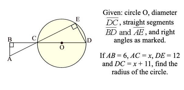 Solved E Given: Circle O, Diameter Dc, Straight Segments Bd 