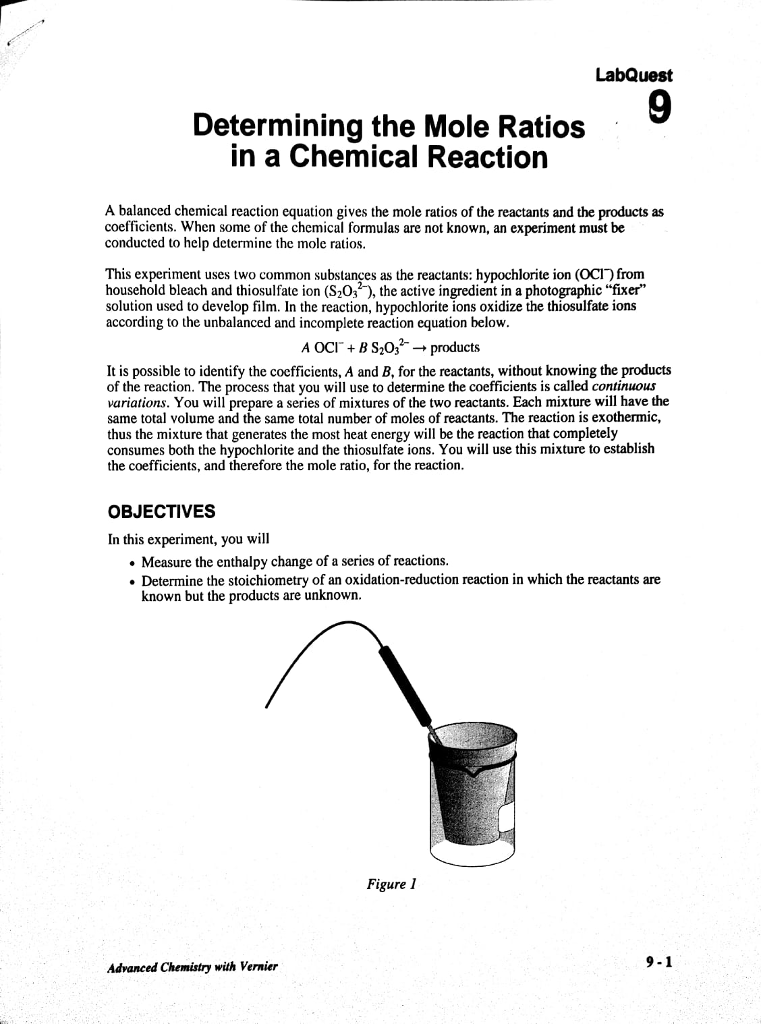 Solved Determining The Mole Ratios In A Chemical Reac vrogue.co