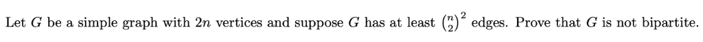 Solved Let G be a simple graph with 2n vertices and suppose | Chegg.com