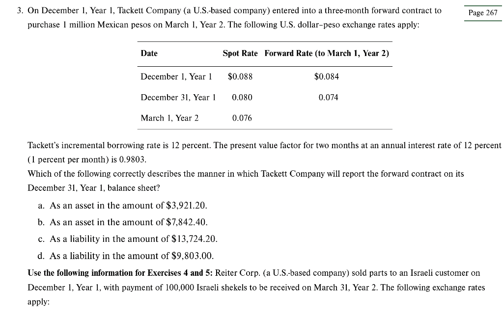 Solved On December 1, Year 1, Tackett Company (a U.S.-based 