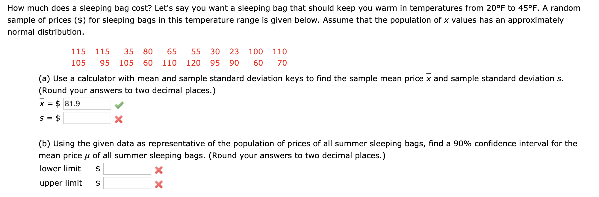 Solved How much does a sleeping bag cost? Let's say you want