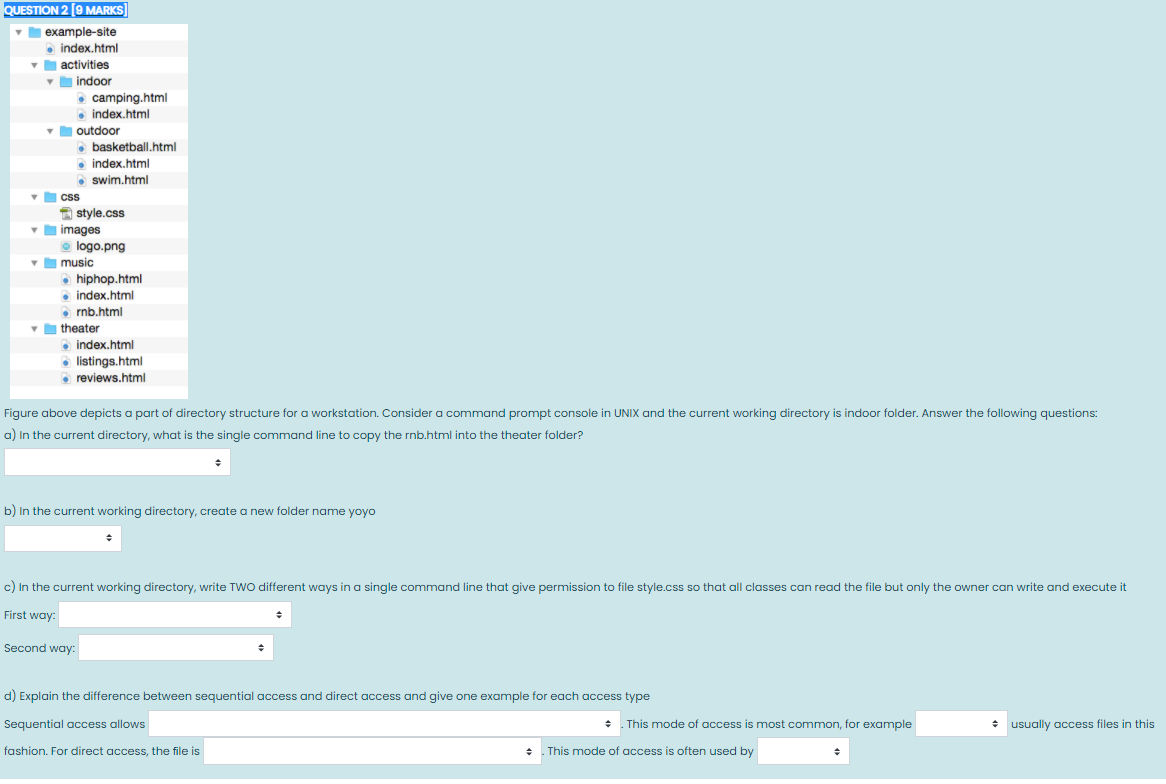 Solved QUESTION 2 [9 MARKS example-site index.html | Chegg.com