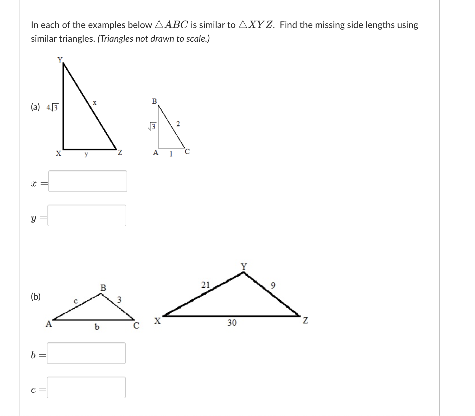 Solved In each of the examples below ABC is similar to | Chegg.com