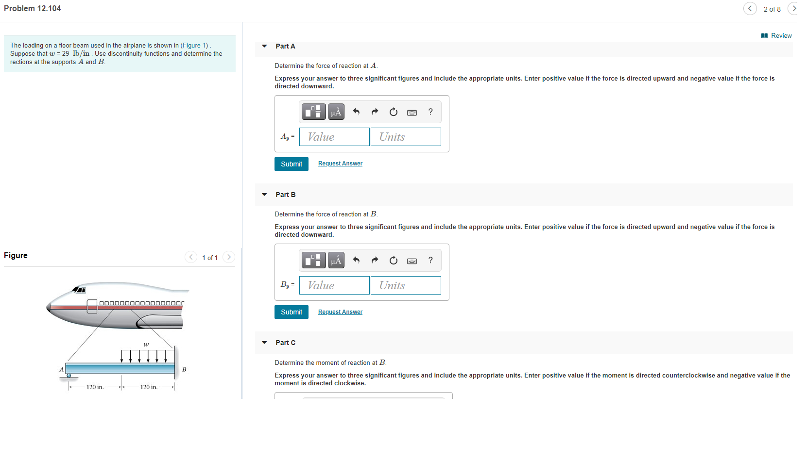 Solved Problem 12.104 2 of 8 Review Part A The loading on a | Chegg.com