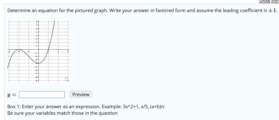 Solved Show Int Determine an equation for the pictured | Chegg.com