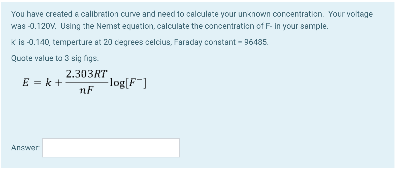 Solved You Have Created A Calibration Curve And Need To | Chegg.com