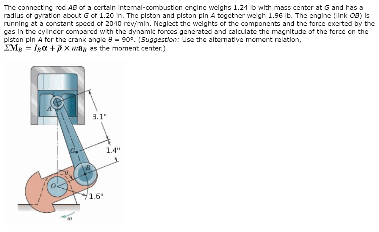 Solved The connecting rod AB of a certain