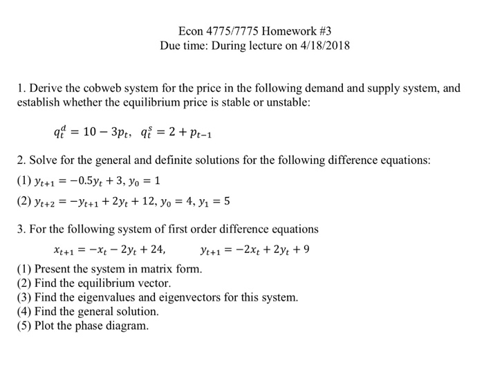 Econ homework answers equations