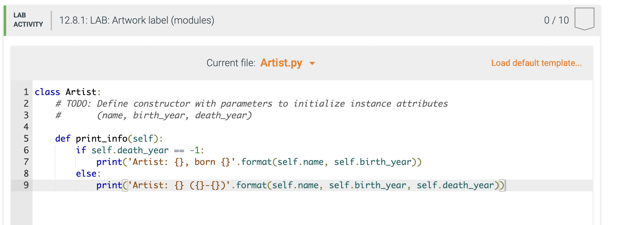 Solved 12.8 LAB Artwork label (modules) Define the Artist