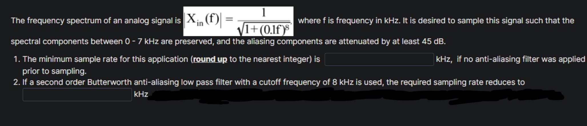 Solved The frequency spectrum of an analog signal is ∣Xin | Chegg.com