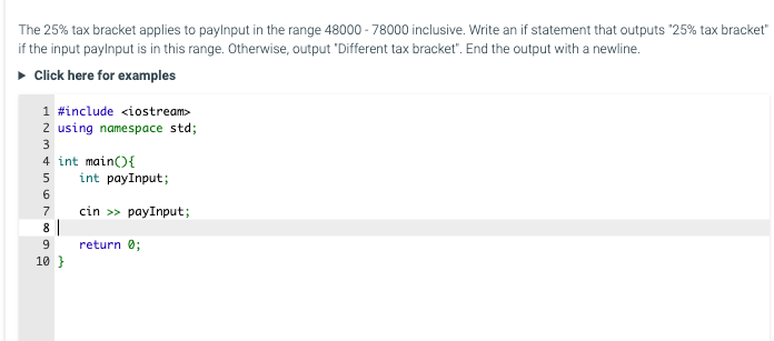 Solved In C++The 25% tax bracket applies to payInput in the | Chegg.com