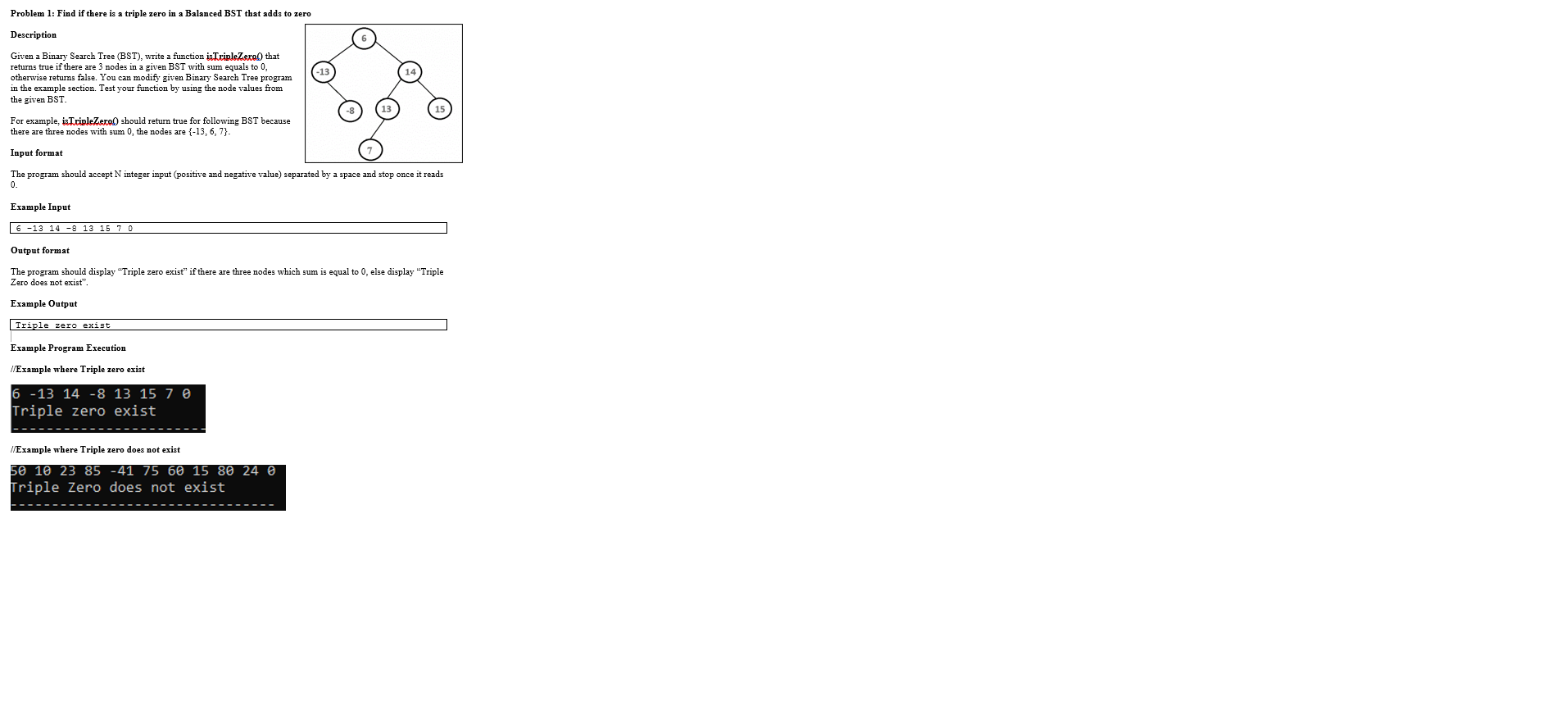 Solved Problem 1: Find if there is a triple zero in a | Chegg.com