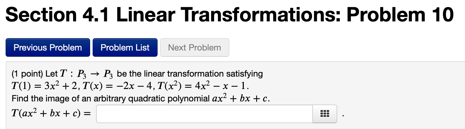 Solved Section 4.1 Linear Transformations: Problem 10 | Chegg.com