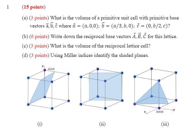 Solved 1 (15 points) (a) (3 points) What is the volume of a | Chegg.com