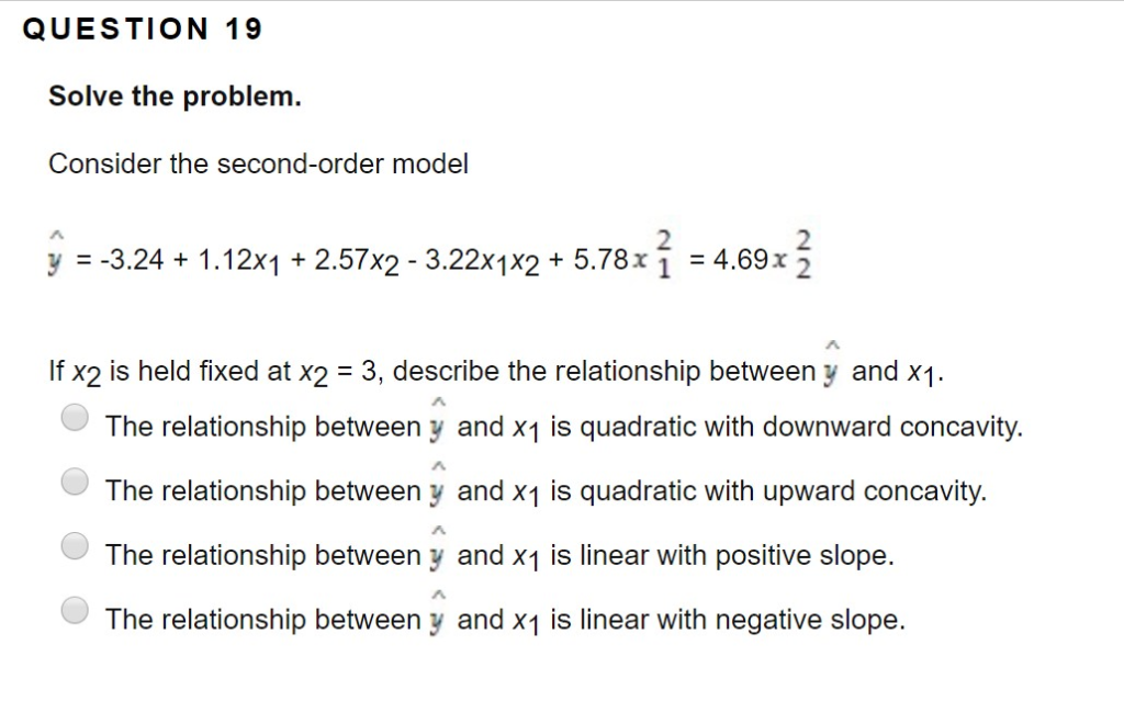 Solved QUESTION 19 Solve the problem. Consider the | Chegg.com