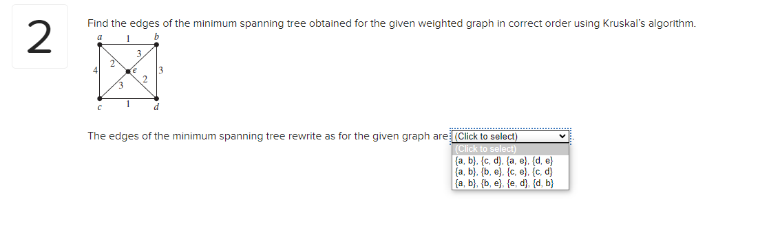 Solved Find the edges of the minimum spanning tree obtained | Chegg.com