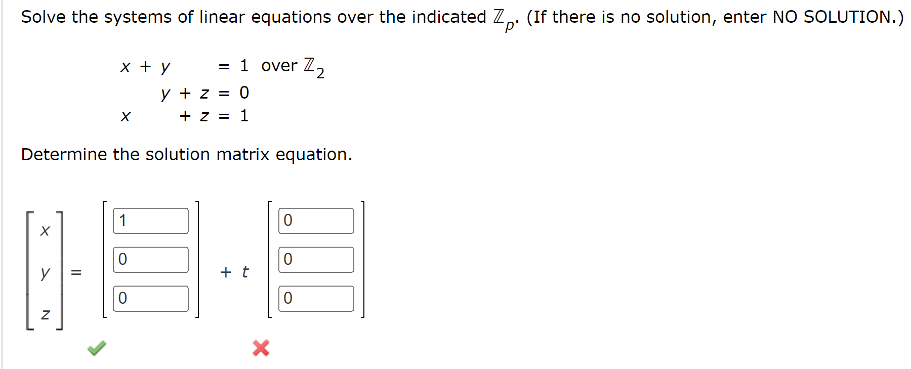 Solved Solve The Systems Of Linear Equations Over The 9515