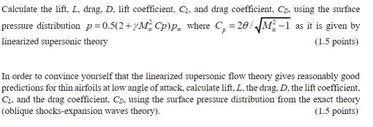 Solved Consider a thin diamond shape airfoil is in | Chegg.com