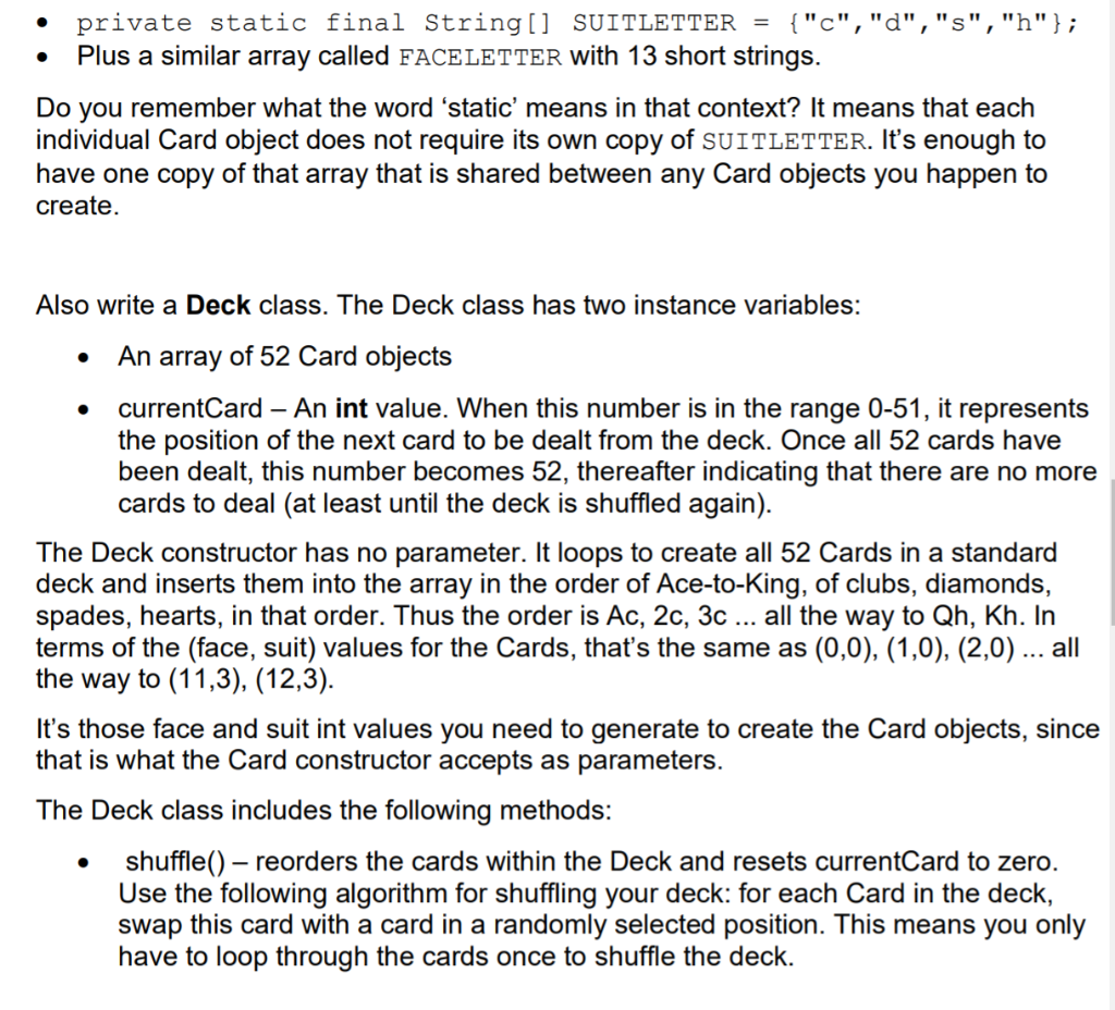 Solved Part B: A Deck of Cards A standard deck of playing | Chegg.com