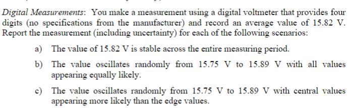 Solved You make a measurement using a digital voltmeter that Circuit Diagram