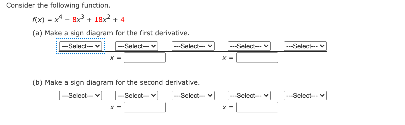 Solved Consider the following function. f(x) = x3 + 3x2 – 9x | Chegg.com